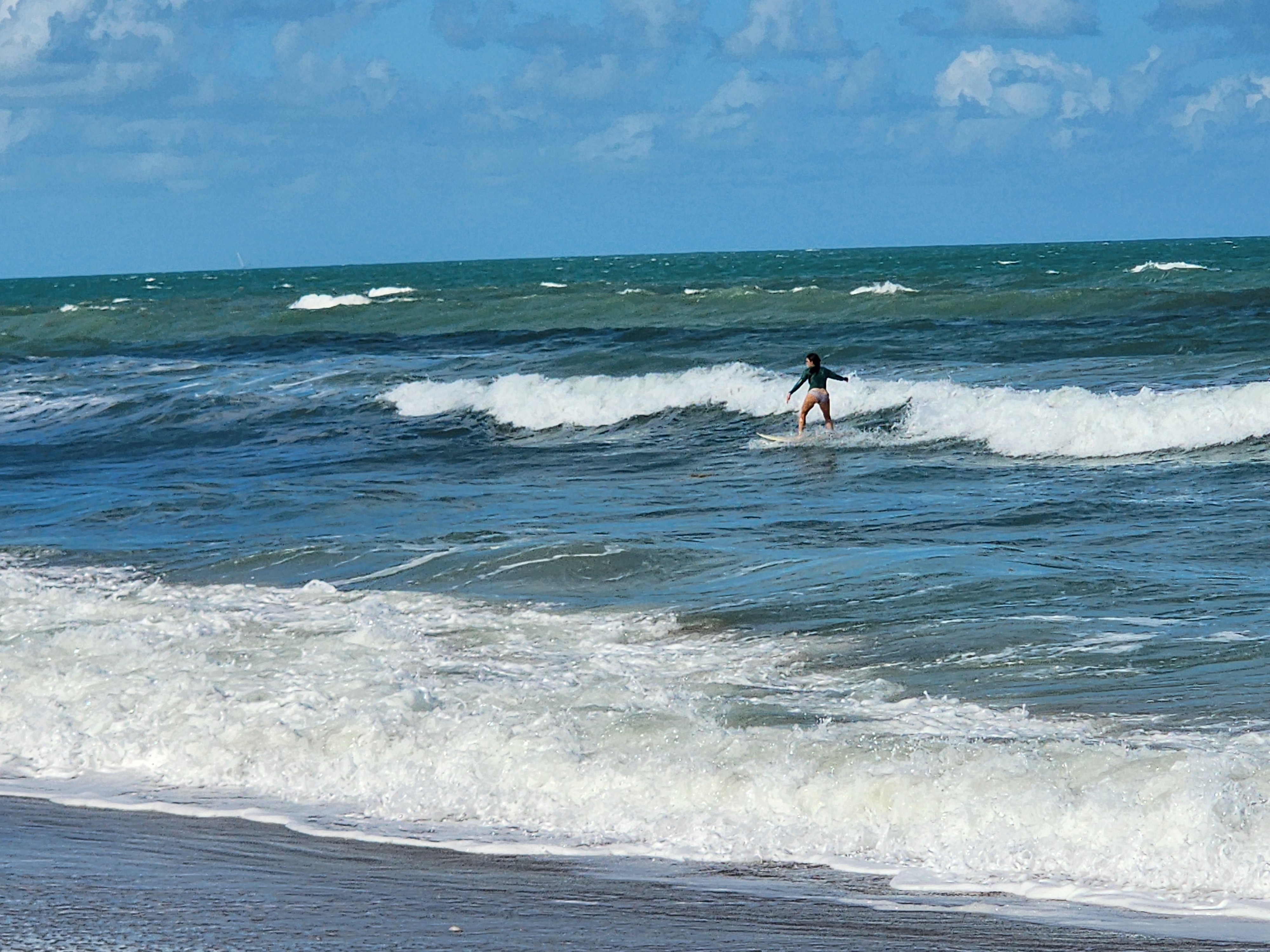 Sunset session vibes with glassy small surf at Picnic Tables South Cocoa Beach April 28