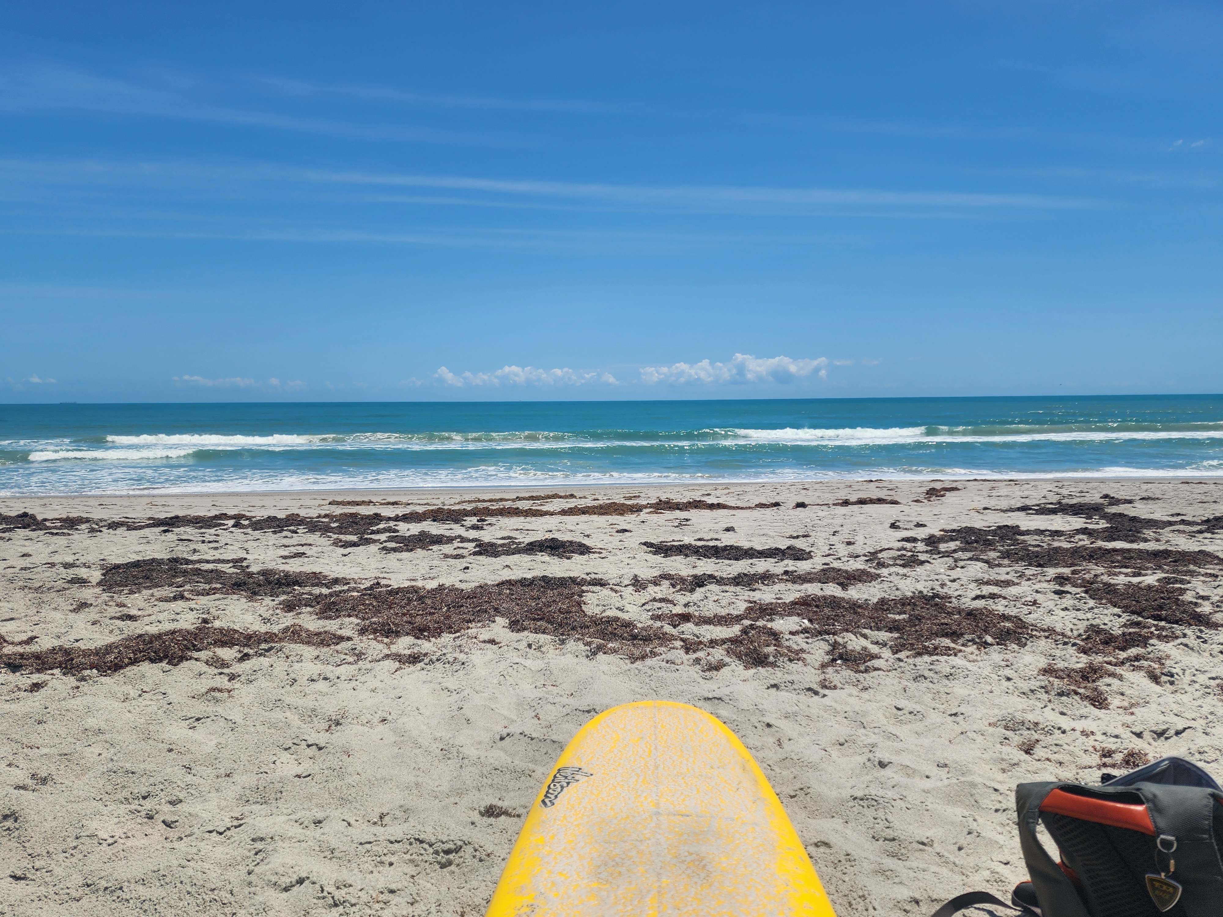 Glassy 1-2 foot afternoon surf with SSW winds at Picnic Tables South Cocoa Beach April 29 2026
