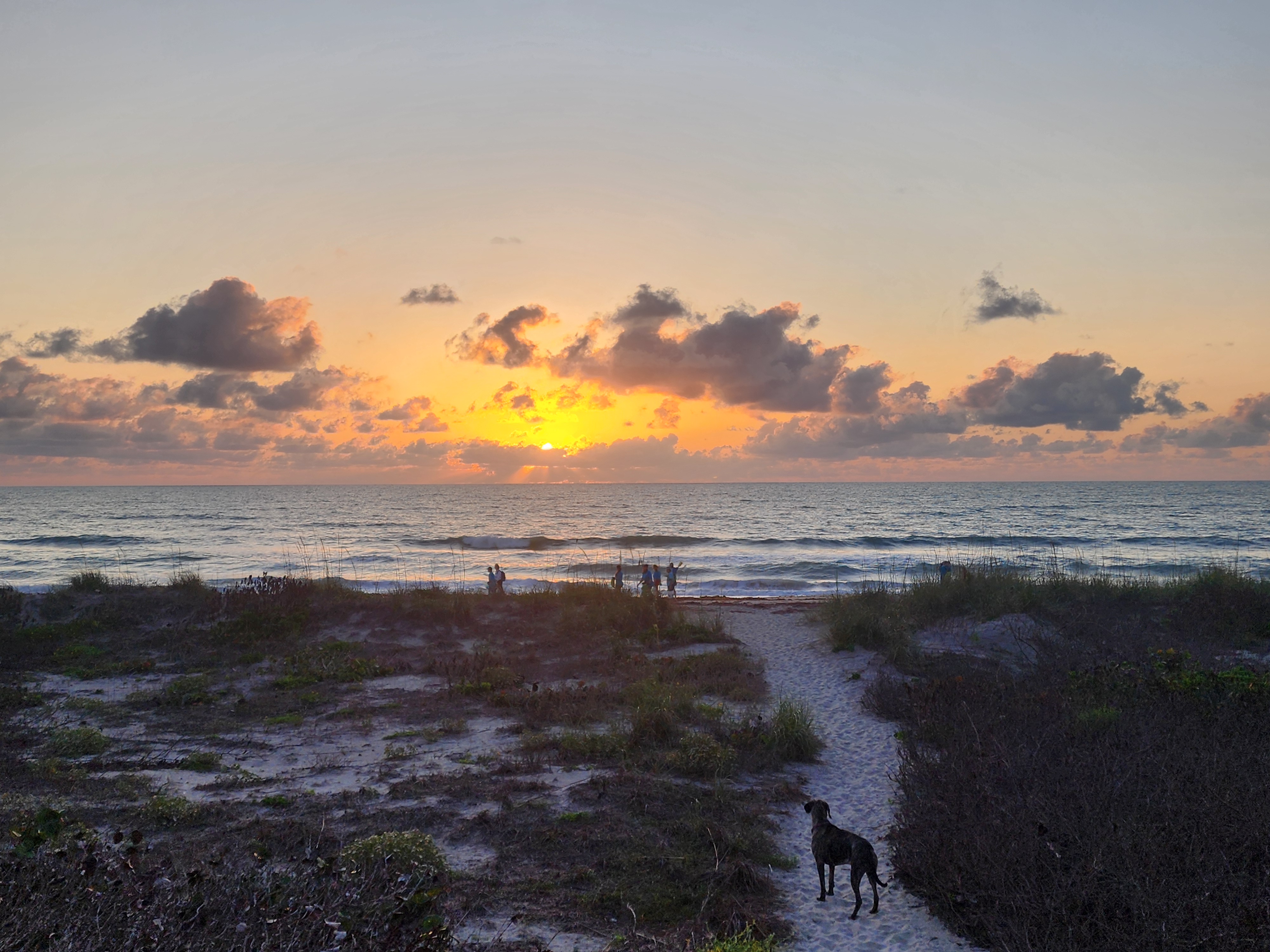 Clean 1-2 foot morning surf with light SSW winds at Picnic Tables South Cocoa Beach April 29 2026