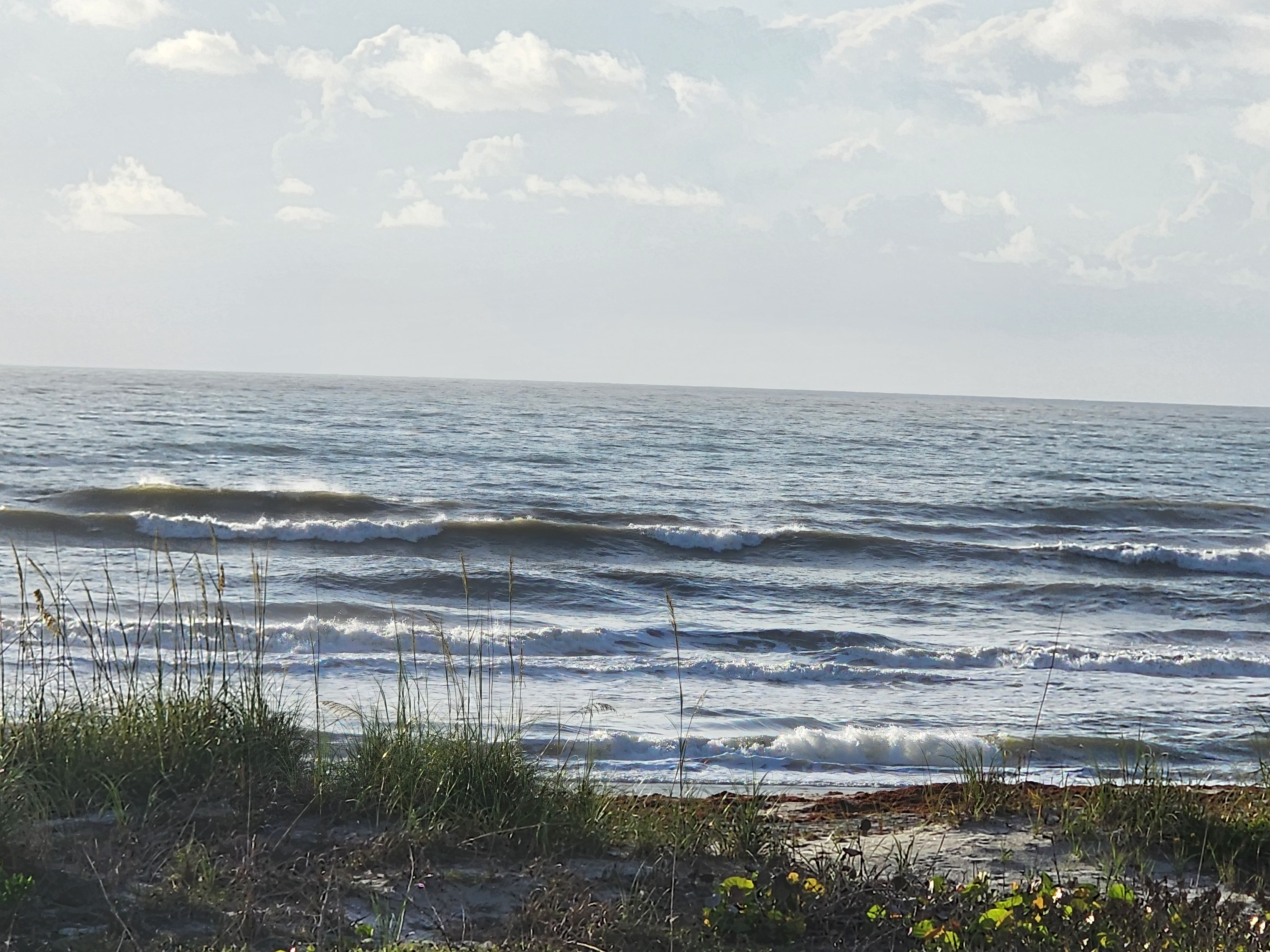Cocoa Beach surf photo 5 — 2-3'+ with light onshore 5 mph or less — fairly clean and fun for shortboard or longboard. Hot day, get out there!